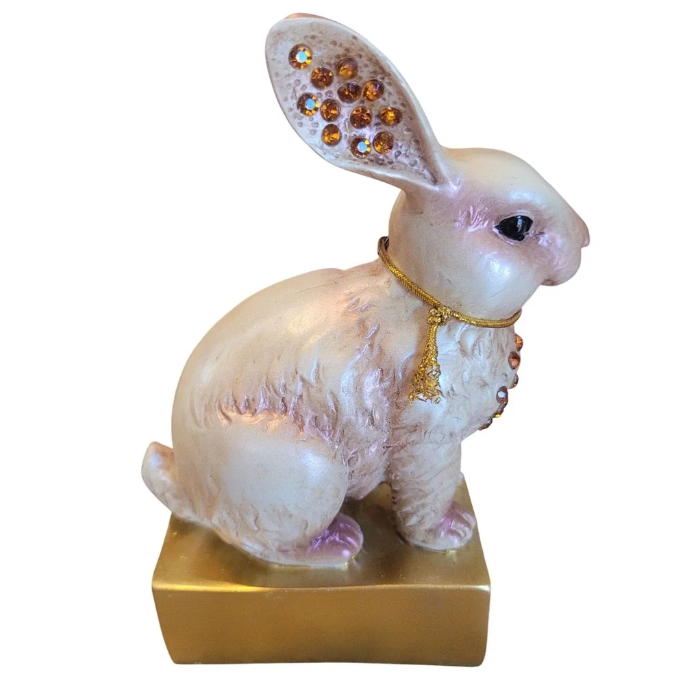 Blinged Out Bunny Rabbit Figurine Bedazzled Collection Ron‎ Webster Seymour Mann